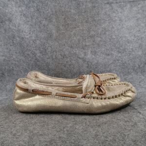 Old Navy Shoes Womens 9 Slippers Moccasin Slip On Loafer Casual Comfort Metallic